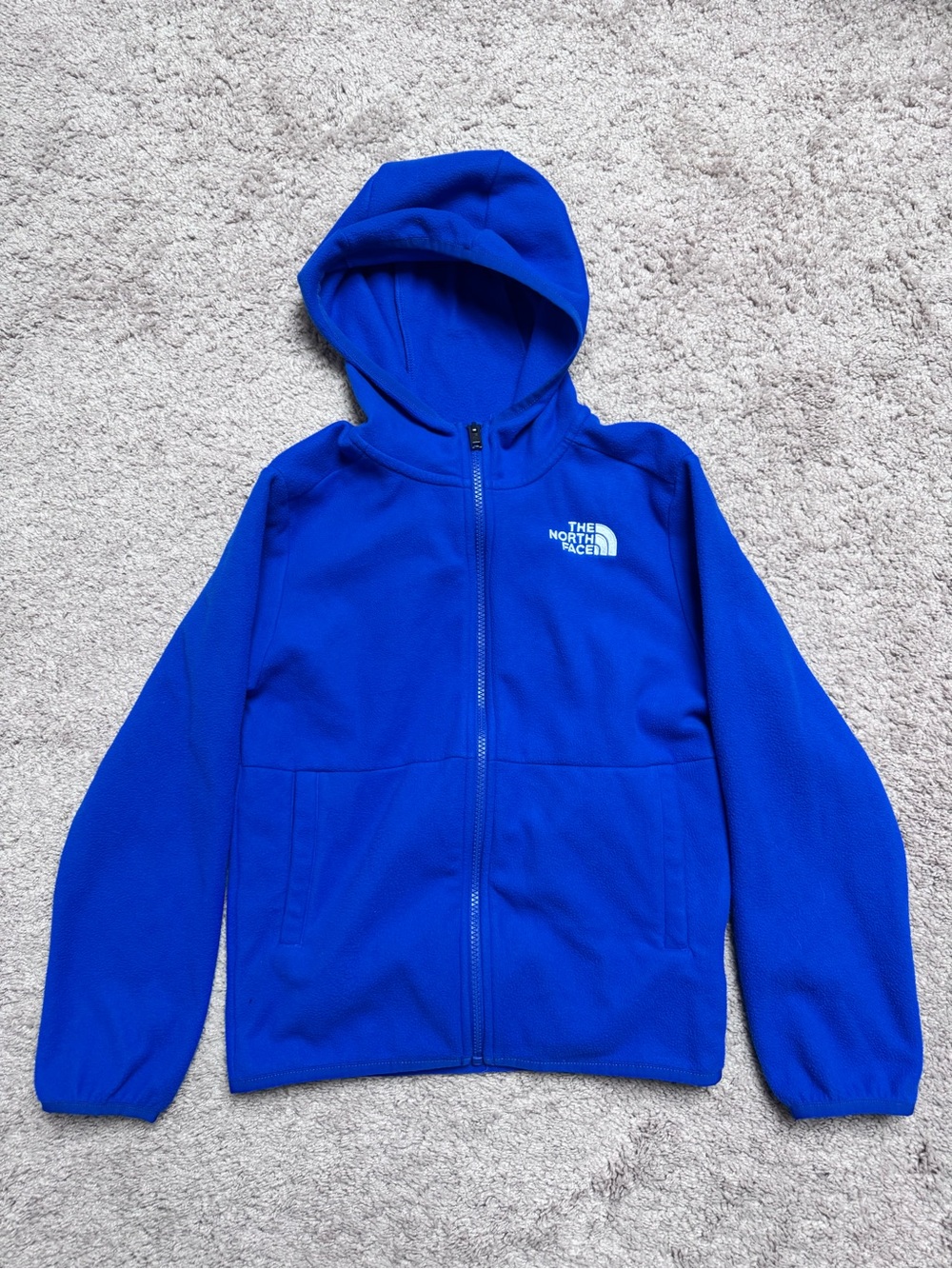 Patagonia north face boys micro fleece blue gray jacket pullover zip sweatshirt - Picture 2 of 5